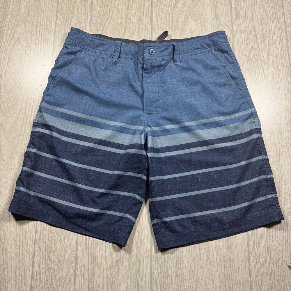 Mossimo Hybrid Board Shorts Men’s 36 Blue Striped Beachwear Surfer Swimwear EUC